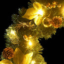 julekrans med LED-lys grøn 60 cm PVC