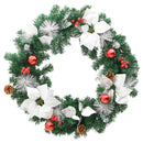 julekrans med LED-lys 60 cm PVC grøn