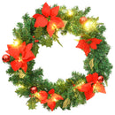 julekrans med LED-lys 60 cm PVC grøn