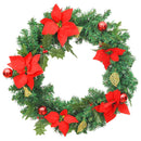 julekrans med LED-lys 60 cm PVC grøn