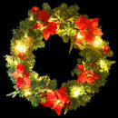 julekrans med LED-lys 60 cm PVC grøn