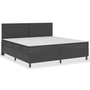 seng med boxmadras 200x200 cm stof mørkegrå