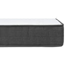 seng med boxmadras 200x200 cm stof mørkegrå