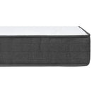 seng med boxmadras 180x200 cm stof mørkegrå