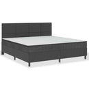 seng med boxmadras 200x200 cm stof mørkegrå