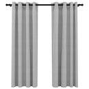 mørklægningsgardiner med øjer 2 stk. hør-look 140x175 cm grå