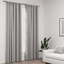 mørklægningsgardiner med kroge 2 stk. hør-look 140x225 cm grå