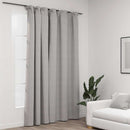 mørklægningsgardin med kroge hør-look 290x245 cm grå