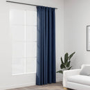 mørklægningsgardin med kroge hør-look 290x245 cm blå