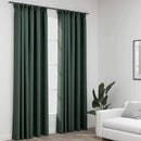 mørklægningsgardiner med kroge 2 stk. hør-look 140x245 cm grøn