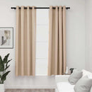 mørklægningsgardiner med øjer 2 stk. hør-look 140x175 cm beige