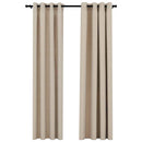 mørklægningsgardiner med øjer 2 stk. hør-look 140x245 cm beige
