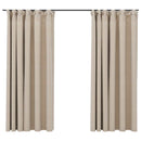 mørklægningsgardiner med kroge 2 stk. hør-look 140x175 cm beige