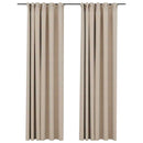 mørklægningsgardiner med kroge 2 stk. hør-look 140x225 cm beige