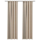 mørklægningsgardiner med kroge 2 stk. hør-look 140x245 cm beige