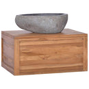 væghængt badeværelsesskab 60x45x30 cm massivt teaktræ