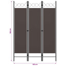 3-panels rumdeler 120x180 cm brun