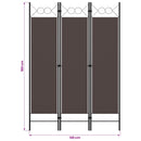 3-panels rumdeler 120x180 cm brun