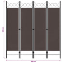 4-panels rumdeler 160x180 cm brun