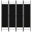 4-panels rumdeler 160x180 cm sort