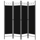 4-panels rumdeler 160x180 cm sort