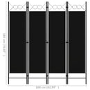 4-panels rumdeler 160x180 cm sort