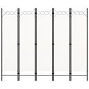 5-panels rumdeler 200 x 180 cm hvid