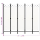 5-panels rumdeler 200 x 180 cm hvid