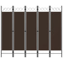 5-panels rumdeler 200x180 cm brun
