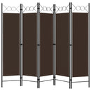 5-panels rumdeler 200x180 cm brun