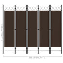 5-panels rumdeler 200x180 cm brun