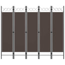 5-panels rumdeler 200x180 cm brun