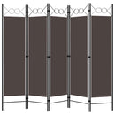 5-panels rumdeler 200x180 cm brun