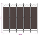 5-panels rumdeler 200x180 cm brun