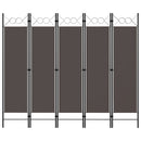 5-panels rumdeler 200x180 cm antracitgrå