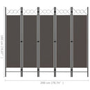 5-panels rumdeler 200x180 cm antracitgrå