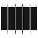 5-panels rumdeler 200x180 cm sort