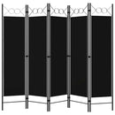 5-panels rumdeler 200x180 cm sort