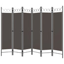 6-panels rumdeler 240 x 180 cm antracitgrå
