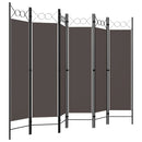 6-panels rumdeler 240 x 180 cm antracitgrå