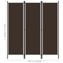 3-panels rumdeler 150 x 180 cm brun