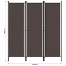 3-panels rumdeler 150 x 180 cm brun