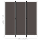 3-panels rumdeler 150 x 180 cm antracitgrå