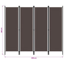 4-panels rumdeler 200 x 180 cm brun