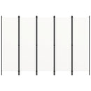 5-panels rumdeler 250 x 180 cm hvid
