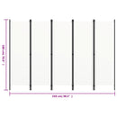 5-panels rumdeler 250 x 180 cm hvid