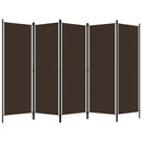 5-panels rumdeler 250 x 180 cm brun