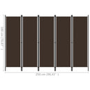 5-panels rumdeler 250 x 180 cm brun