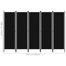 5-panels rumdeler 250 x 180 cm sort