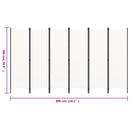 6-panels rumdeler 300 x 180 cm hvid